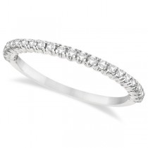 Half-Eternity Pave-Set Lab Grown Diamond Stacking Ring 14k White Gold (0.25ct)