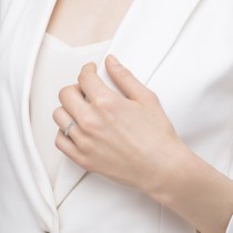 Half-Eternity Pave-Set Lab Grown Diamond Stacking Ring 14k White Gold (0.75ct)