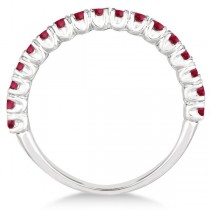 Half-Eternity Pave-set Lab Ruby Stacking Ring 14k White Gold (0.95ct)