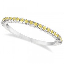 Half-Eternity Pave Lab Yellow Lab Grown Diamond Stacking Ring 14k White Gold (0.25ct)