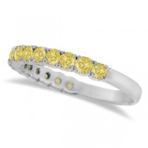Lab Yellow Canary Lab Grown Diamond Ring Anniversary Band 14k White Gold (1.00ct)