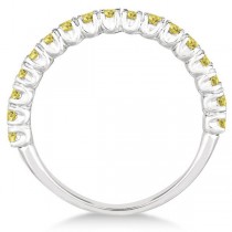 Half-Eternity Pave-Set Yellow Diamond Stacking Ring Palladium (0.75ct)