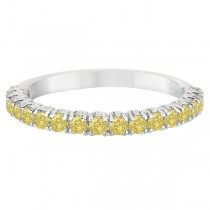 Half-Eternity Pave-Set Yellow Diamond Stacking Ring Palladium (0.75ct)