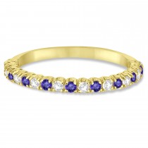 Tanzanite & Diamond Wedding Band Anniversary Ring in 14k Yellow Gold (0.50ct)