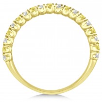 Yellow & Lab White Diamond Wedding Band Anniversary Ring in 14k Yellow Gold (0.50ct)