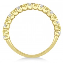 Yellow & Lab White Diamond Wedding Band Anniversary Ring in 14k Yellow Gold (0.75ct)