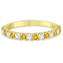 Yellow & Lab White Diamond Wedding Band Anniversary Ring in 14k Yellow Gold (0.75ct)