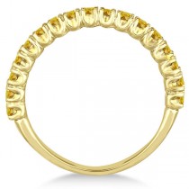 Half-Eternity Pave Lab Yellow Sapphire Stack Ring 14k Yellow Gold (0.95ct)