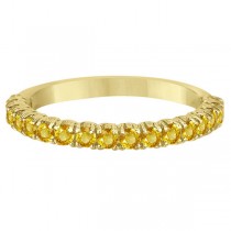Half-Eternity Pave Lab Yellow Sapphire Stack Ring 14k Yellow Gold (0.95ct)