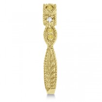 Yellow Canary & White Diamond Vintage Ring 14k Yellow Gold (0.15ct)