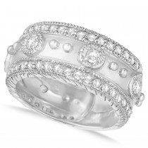 Diamond Byzantine Antique Anniversary Band 14k White Gold (1.06ct)