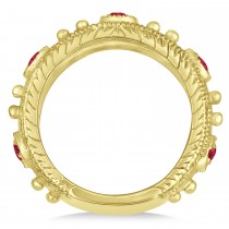 Ruby Byzantine Antique Anniversary Band 14k Yellow Gold (1.06ct)
