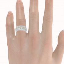 Yellow Diamond Byzantine Vintage Anniversary Band 14k White Gold (1.15ct)