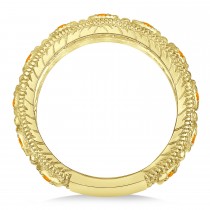 Citrine Byzantine Vintage Anniversary Band 14k Yellow Gold (1.15ct)