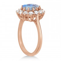 Oval Moonstone and Diamond Ring 14k Rose Gold (2.80ctw)