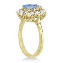 Oval Moonstone and Diamond Ring 14k Yellow Gold (2.80ctw)