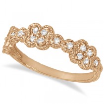 Four-Leaf Diamond Flower Ring 14k Rose Gold (0.30ct)