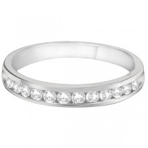 Channel-Set Diamond Anniversary Ring Band 14k White Gold (0.40ct)