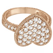 Puff Heart Diamond Ring 14k Rose Gold (1.00ct)