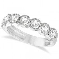 Seven Diamond Ring Anniversary Band 14K White Gold (1.40ct)