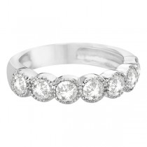Seven Diamond Ring Anniversary Band 14K White Gold (1.40ct)