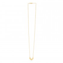 Sunburst Shaped Pendant Necklace 14k Yellow Gold