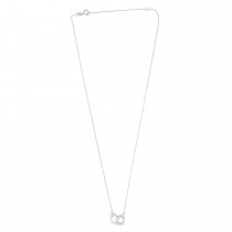 Adjustable Handcuff Necklace Pendant 14K White Gold