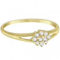 Ladies Diamond Cluster Promise Ring in 14K Yellow Gold (0.10ct)