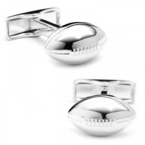 Men's Football Cufflinks in Sterling Silver