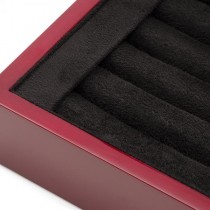 Men's Wood Mahogany Cufflink Box Collector's Case Holds Twenty Pairs