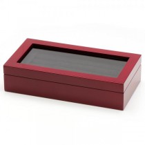 Men's Wood Mahogany Cufflink Box Collector's Case Holds Twenty Pairs