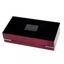 Men's Wood Mahogany Cufflink Box Collector's Case Holds Twenty Pairs