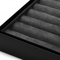 Men's Solid Oak Mahogany Cufflink Box Collector's Case Holds 36 Pairs