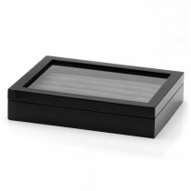 Men's Solid Oak Mahogany Cufflink Box Collector's Case Holds 36 Pairs