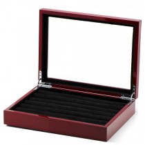 Men's Solid Oak Mahogany Cufflink Box Collector's Case Holds 36 Pairs