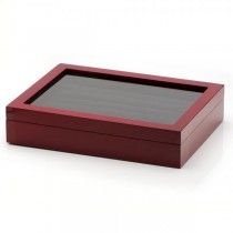 Men's Solid Oak Mahogany Cufflink Box Collector's Case Holds 36 Pairs