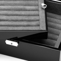 Men's Mahogany Oak Cufflink Case Jewelry Storage Holds 72 Pairs
