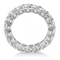 Luxury Prong Set Diamond Eternity Ring Band 18k White Gold (3.80ct)