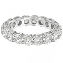 Luxury Prong Set Diamond Eternity Ring Band 18k White Gold (3.80ct)