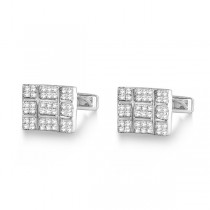 Diamond Cuff Links in 14K White Gold (1.00ct)