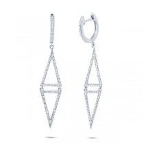 0.49ct 14k White Gold Diamond Triangle Earrings
