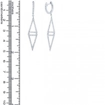 0.49ct 14k White Gold Diamond Triangle Earrings