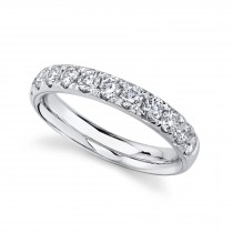 Diamond Prong Half Eternity Band 14k White Gold (0.90ct)