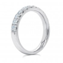 Diamond Prong Half Eternity Band 14k White Gold (0.90ct)