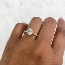 Oval Cut Diamond Halo  Engagement Ring 14K Yellow Gold (0.62ct)