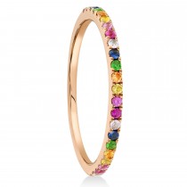 Diamond & Multi-Colored Gemstone Pave Ring in 14K Yellow Gold (0.28ct)