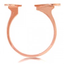 0.33ct 14k Rose Gold Diamond Pave Heart Ring