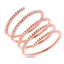 0.36ct 14k Rose Gold Diamond Spiral Lady's Ring