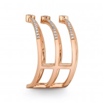 Diamond Bezel Triple Chevron Ring 14k Rose Gold (0.30ct)