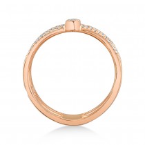 Diamond Bezel Triple Chevron Ring 14k Rose Gold (0.30ct)